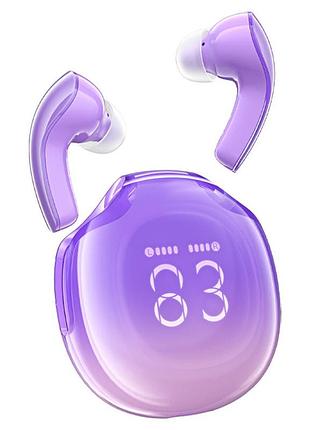 Наушники беспроводные acefast t9 crystal (air) bluetooth 5.3 earbuds 480 mah grape purple