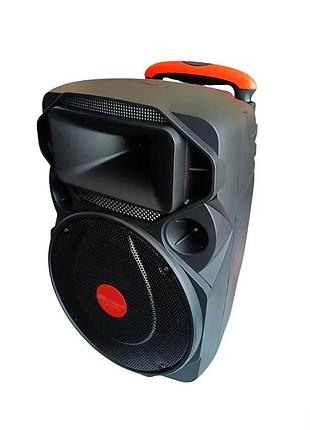 Портативная bluetooth-колонка su-kam su612d 40 вт на колесах с микрофонами и пультом ду черная (10264)
