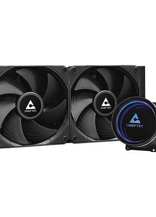 Система водяного охлаждения chieftec iceberg 240 dark (clc-240-blk), 240 мм, argb, snap-on вентиляторы