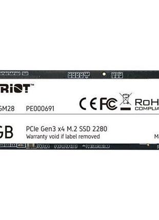Твердотільний накопичувач ssd m.2 patriot p300, 512 гб, nvme 2280, pcie 3.0 x4, 3d nand tlc (модель p300p512gm28)
