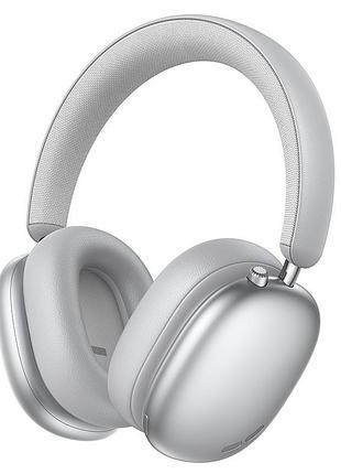 Наушники беспроводные hoco w63 серебряные bluetooth 5.4 с anc шумоподавлением aux до 55 часов автономной работы