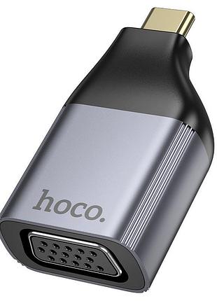 Переходник hoco ua34 usb type-c – vga 2k, алюминий, серый