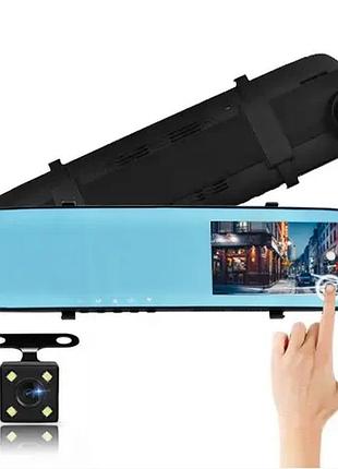 Автомобільний відеореєстратор-дзеркало l9003 lcd 4.3 " 2 камери 1080p full hd