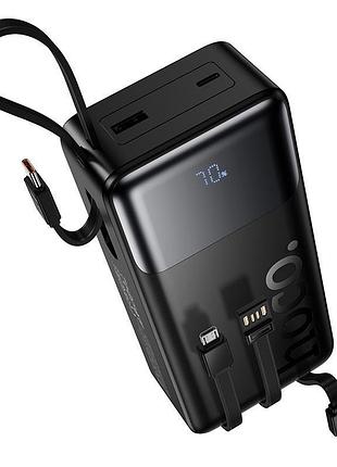 Павербанк hoco j156b 30000mah универсальные кабели встроенные черный черный