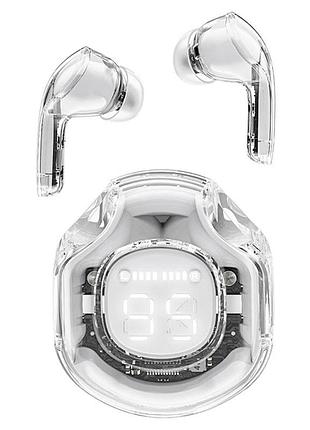 Наушники беспроводные acefast t8 crystal color (2) bluetooth 5.3, 500 mah white moon