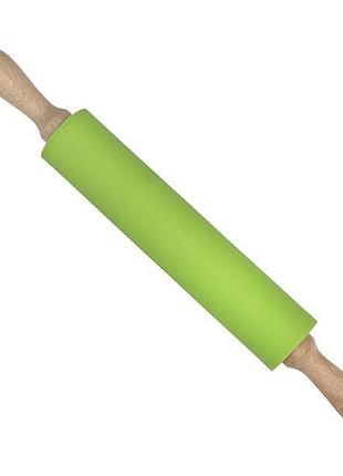 Скалка для раскатывания теста stenson mh-2993, силикон+дерево, размер 43×5.5 см