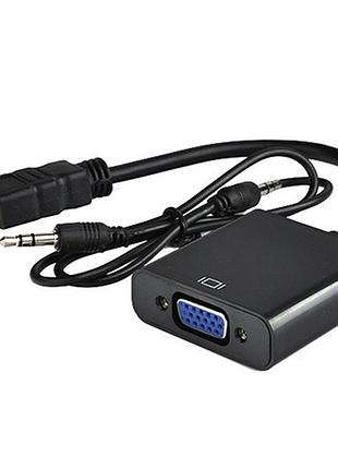 Адаптер конвертер відео + аудіо hdmi на vga ads 1080p