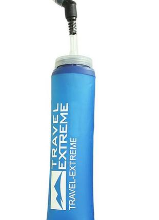 Фляга силиконовая с мерным давлением travel extreme soft flask 500мл синяя