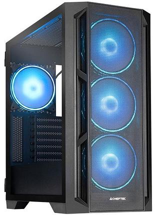 Корпус для компьютера chieftec apex lumo ga-01b-l-op черный e-atx с 4 вентиляторами 140 мм a-rgb usb-c без блока питания