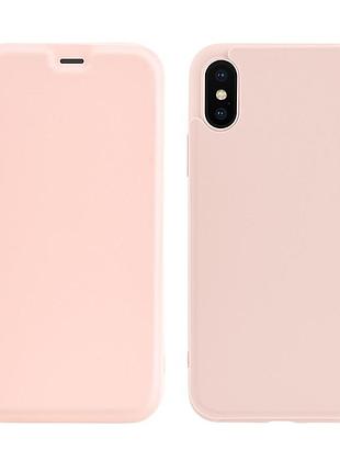 Чехол-книга hoco colorful series liquid silicone case для apple iphone x / xs pink