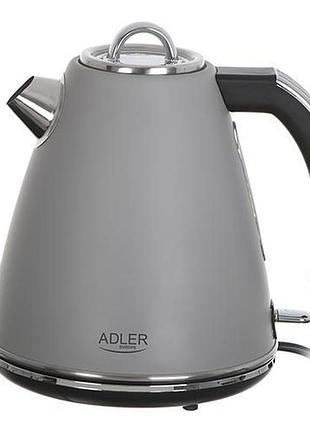 Чайник электрический adler strix ad 1343 1.5 л 2200w (классический электрочайник) серый