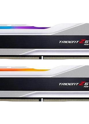 Оперативная память g.skill trident z5 rgb ddr5 32 гб (2×16 гб) 6000 мгц с rgb-подсветкой серебристая (f5-6000j3636f16gx2-tz5rs)