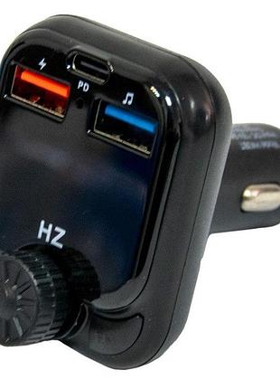 Fm модулятор для автомобиля hz h43+ bt 4.2, type-c black