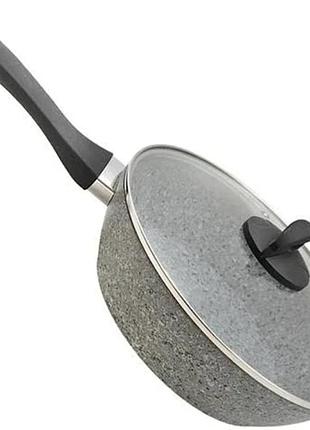 Сковорода литая покрытие "granite" besser 10333 инд.дно с крышкой 28см