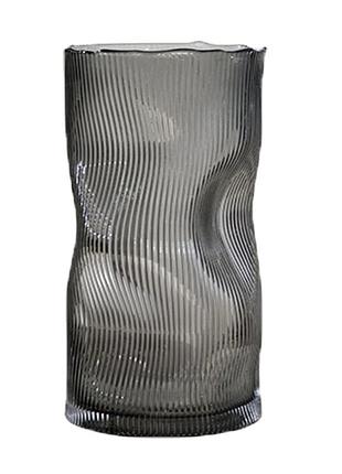 Ваза stenson r95342-l стеклянная "illusion" 12х26 см