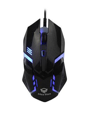 Мышь проводная игровая meetion backlit gaming mouse rgb mt-m371, черный