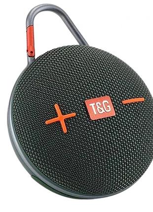 Портативная колонка tg648 5w sd с карабином green