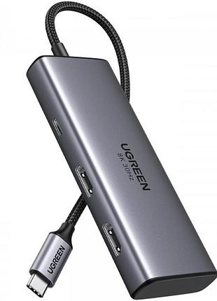 Хаб-usb ugreen cm498 6 в 1 revodok 206 6 в 1 usb-c hub (15852)