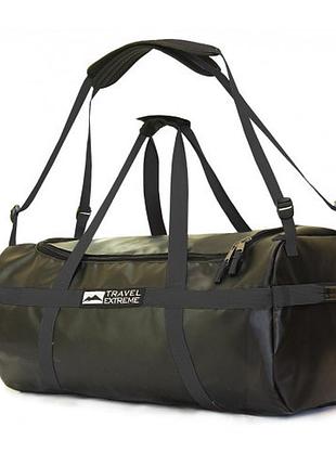 Сумка-рюкзак із щільною водонепроникною тканиною travel extreme teza 60l black