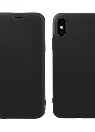 Чехол книга hoco colorful series liquid silicone для iphone xs max tpu black