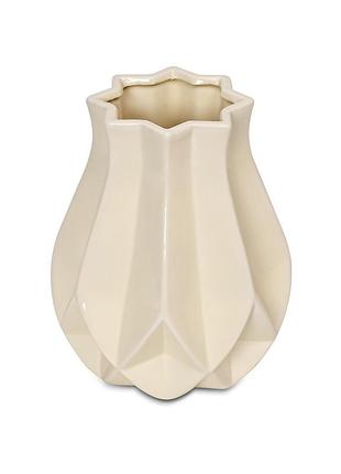 Ваза для цветов stenson tulip r94048 керамика 11,5х14 см кремовая