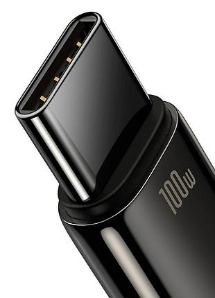 Кабель baseus type-c tungsten gold fast charging data cable 100см 100w (cawj000001) black 2