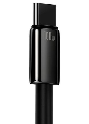 Кабель baseus type-c tungsten gold fast charging data cable 100см 100w (cawj000001) black 3