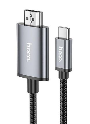 Кабель hoco hd on-screen cable type-c to hdtv ua27 4k 2 м metal-grey