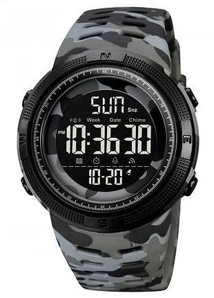 Часы наручные мужские с подсветкой skmei 2070cmgy 5atm black/grey-camo