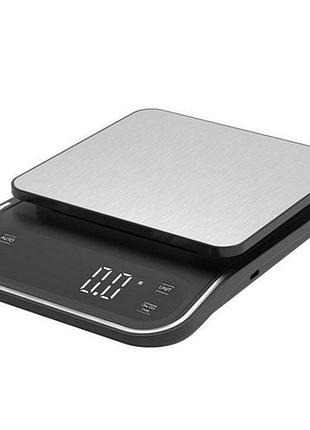 Весы кухонные x-1 5кг (0,1г) 3xaaa/usb black/silver