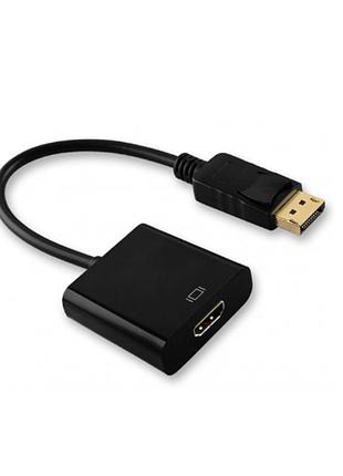 Переходник value s0108 displayport m - hdmi f 0.2м pc/mac черный