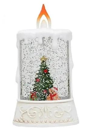 Ночник новогодний музыкальный свеча xmas wdl 23005c 3577 "елка" white