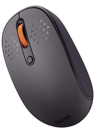 Мышка беспроводная baseus f01a wireless mouse 2.4g/bt5.0+bt3.0 800-1000-1200dpi grey
