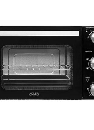 Електрична духовка adler ad 6023 електродуховка з термофункцією 1300w 22 л чорний