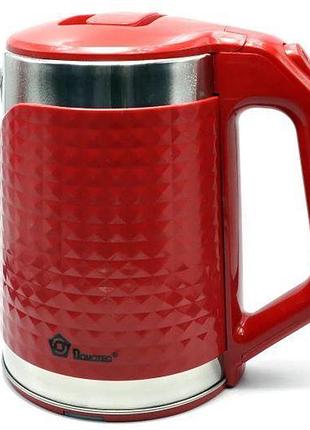 Електрочайник domotec ms 5027 2000w, червоний