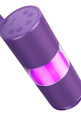 Колонка bluetooth hoco hc29, портативная, 1800 мач, цветной свет, фиолетовая