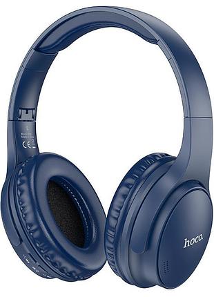 Наушники беспроводные hoco mighty bt headphones w40 bt5.3, 7h, aux/tf card, type-c blue
