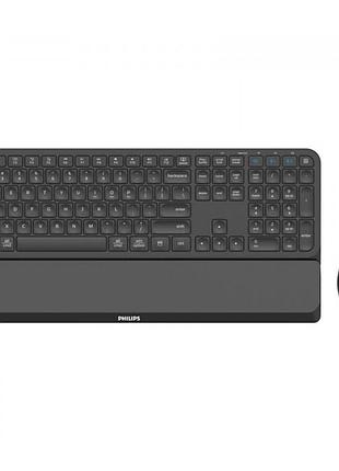 Комплект клавиатуры и мышки philips 6000, беспроводной, slim ua, 2,4 ггц/bluetooth, черный (spt6607b/00)