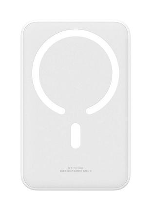 Портативний акумулятор baseus magnetic mini 20000 mah, бездротова швидка зарядка, 20w pd, ppcx150002, white