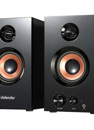 Колонки defender aurora s20 20 вт 2.0 дерев’яний корпус mdf чорна