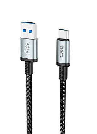 Кабель hoco us10 usb-a – type-c, 0.5м, 3a, передача данных до 5gbps, черный