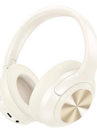 Наушники hoco w54 bluetooth с anc (шумопоглощением) - молочно-белые