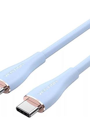 Кабель vention usb2.0 type-c male to type-c 480 мбит/с/5a/1.5м/light blue (tawsg)