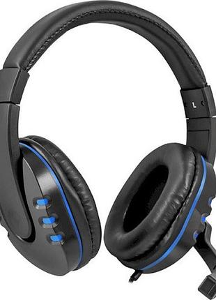 Игровая гарнитура defender 64118 warhead g-160 2х3.5mm jack 106дб 2,5м черно-синяя