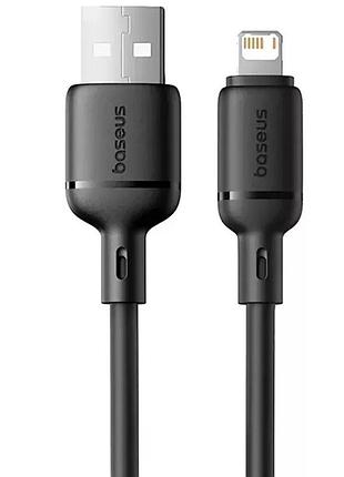 Кабель живлення baseus silky series usb to lightning, 2 м, чорний, 2.4a