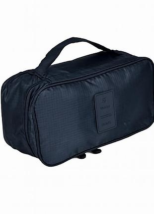 Сумка-несесер дорожня з ручкою r98946 26,5×13×10 см текстиль темно-синя