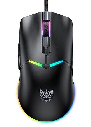 Игровая мышка onikuma cw929 с подсветкой 6400dpi проводная кабель usb 1.5м черная