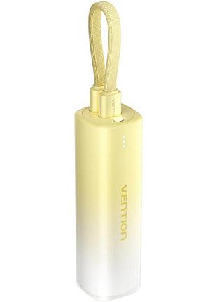 Повербанк vention fhwy0 gradient yellow 5000 мач 20 w pd usb-c lightning со встроенным кабелем (fhwy0)
