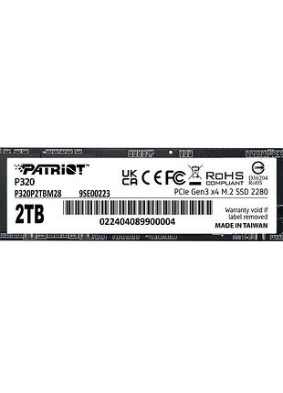 Твердотельный накопитель ssd m.2 patriot p320 2tb nvme 2280 gen3.0 x4 3d tlc (p320p2tbm28)