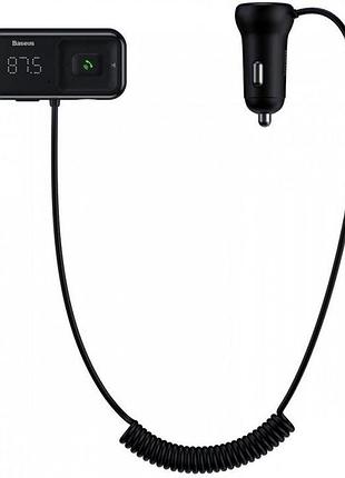Адаптер автомобильный трансмиттер baseus wireless mp3 car charger t typed s-16 2usb 3.1a black